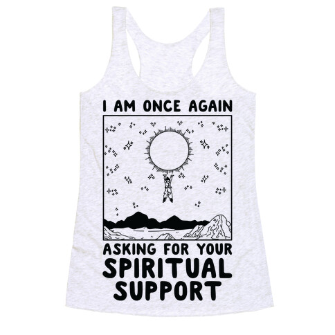 I Am Once Again Asking For Your Spiritual Support Goku Bernie Parody Racerback Tank Top
