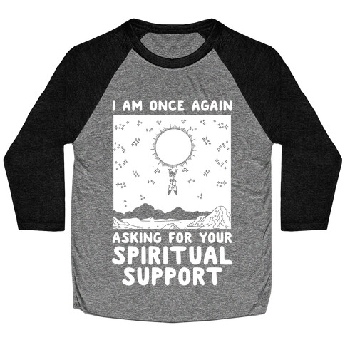 I Am Once Again Asking For Your Spiritual Support Goku Bernie Parody Baseball Tee