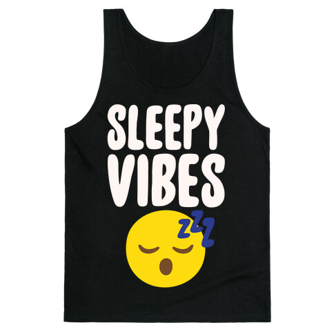 Sleepy Vibes White Print Tank Top