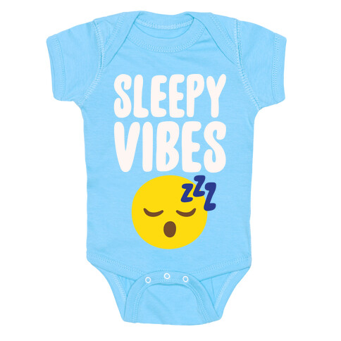 Sleepy Vibes White Print Baby One-Piece