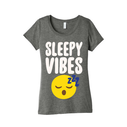 Sleepy Vibes White Print Womens T-Shirt