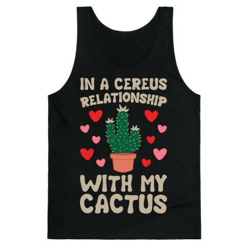 In A Cereus Relationship With My Cactus White Print Tank Top