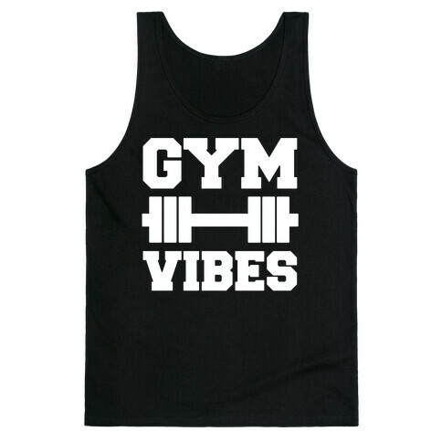 Gym Vibes White Print Tank Top