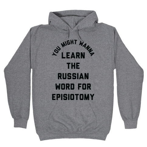 You Might Wanna Learn The Russian Word For Episiotomy Hooded Sweatshirt