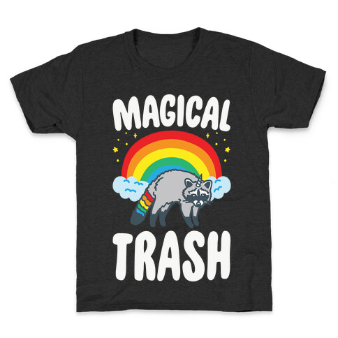 Magical Trash Raccoon White Print Kids T-Shirt