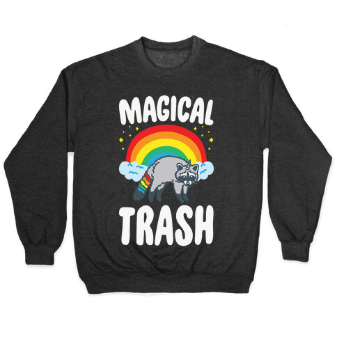 Magical Trash Raccoon White Print Pullover