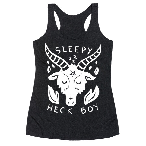 Sleepy Heck Boy Satan Racerback Tank Top