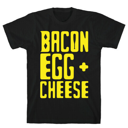 Bacon Egg + Cheese BOP Parody White Print T-Shirt