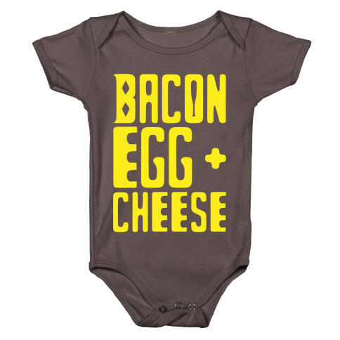 Bacon Egg + Cheese BOP Parody White Print Baby One-Piece