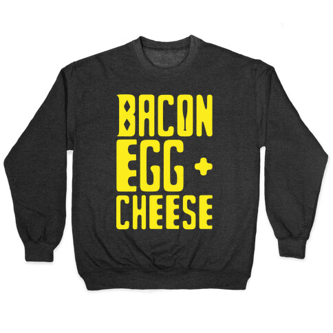 Bacon Egg + Cheese BOP Parody White Print Pullover