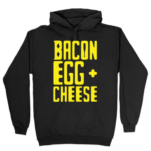 Bacon Egg + Cheese BOP Parody White Print Hooded Sweatshirt