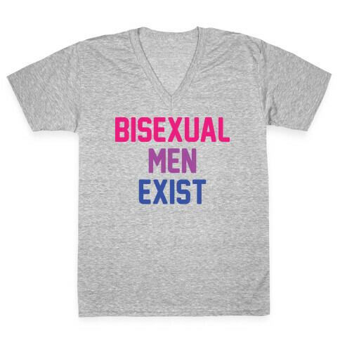 Bisexual Men Exist V-Neck Tee Shirt