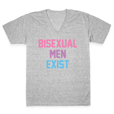 Bisexual Men Exist V-Neck Tee Shirt