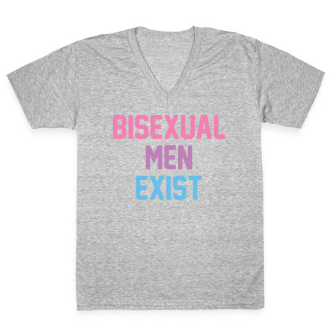 Bisexual Men Exist V-Neck Tee Shirt