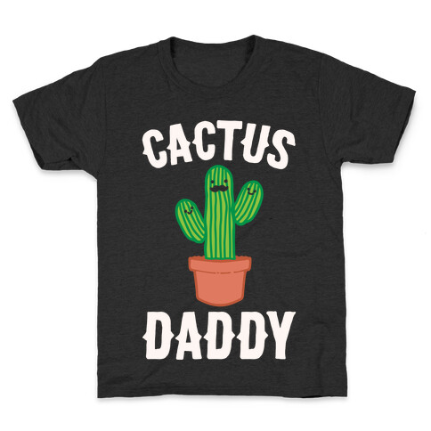 Cactus Daddy White Print Kids T-Shirt