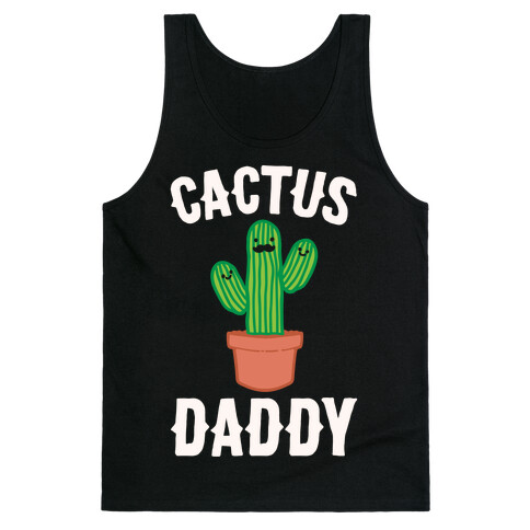 Cactus Daddy White Print Tank Top