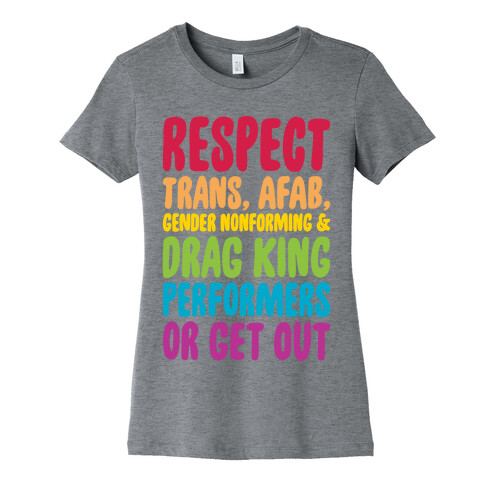 Respect All Drag Performers  Womens T-Shirt