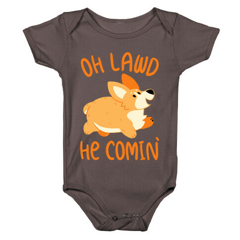 Oh Lawd He Comin' Corgi Baby One-Piece