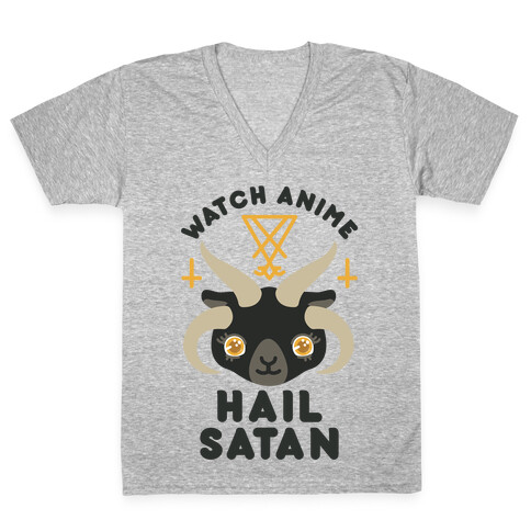 Watch Anime Hail Satan V-Neck Tee Shirt