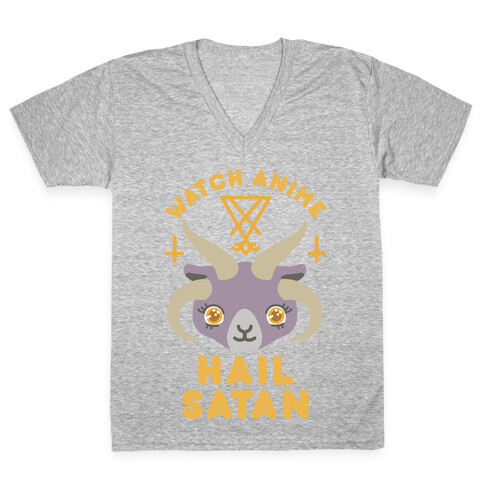 Watch Anime Hail Satan V-Neck Tee Shirt