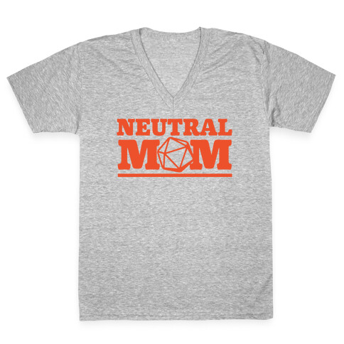 Neutral Mom White Print V-Neck Tee Shirt