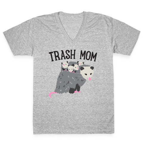 Trash Mom Opossum V-Neck Tee Shirt