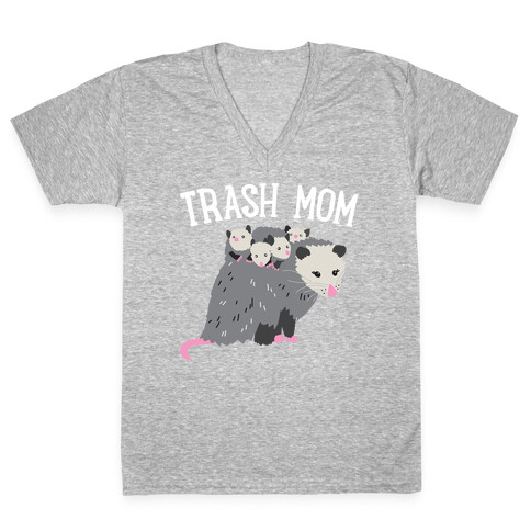 Trash Mom Opossum V-Neck Tee Shirt