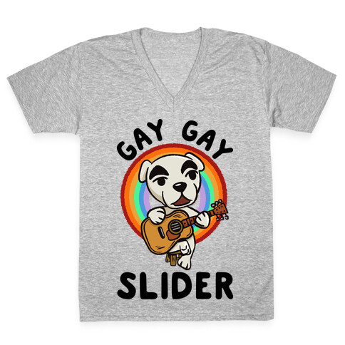 Gay gay slider lgbtq KK Slider V-Neck Tee Shirt