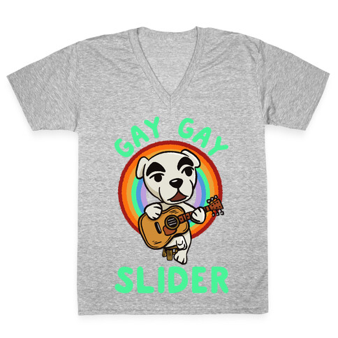 Gay gay slider lgbtq KK Slider V-Neck Tee Shirt