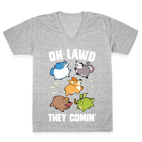 Oh Lawd, Here They Come! V-Neck Tee Shirt