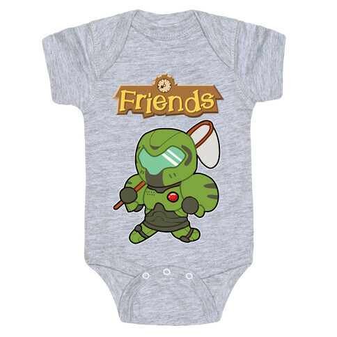 Best Friends Doomguy and Isabelle Baby One-Piece