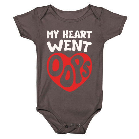 My Heart Went Oops Parody White Print Baby One-Piece