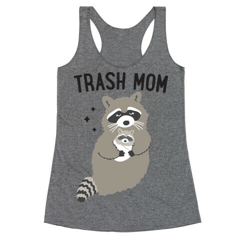 Trash Mom Raccoon Racerback Tank Top