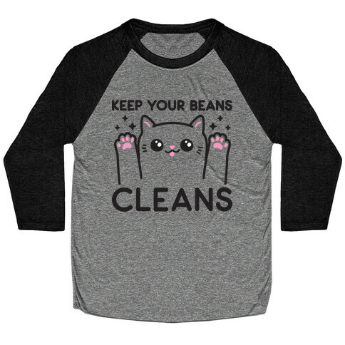 Keep Your Beans Cleans Cat Baseball Tee