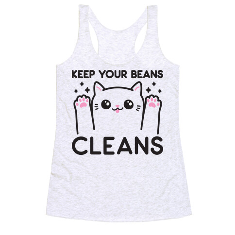 Keep Your Beans Cleans Cat Racerback Tank Top