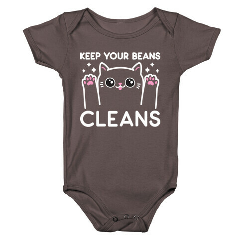 Keep Your Beans Cleans Cat  Baby One-Piece