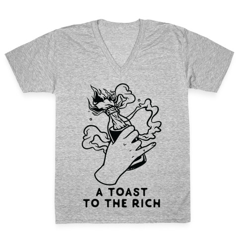 A Toast To The Rich V-Neck Tee Shirt