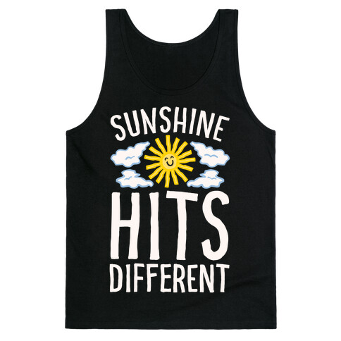 Sunshine Hits Different White Print Tank Top