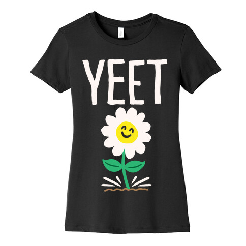 Yeet Flower Parody White Print Womens T-Shirt