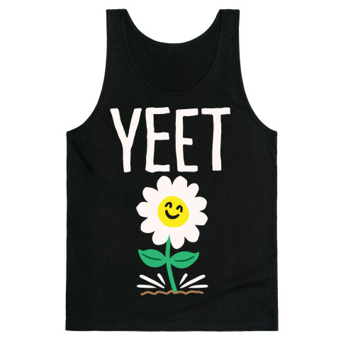 Yeet Flower Parody White Print Tank Top