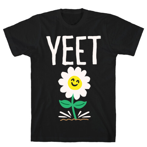 Yeet Flower Parody White Print T-Shirt