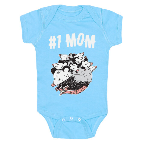 #1 Mom Opossum  Baby One-Piece