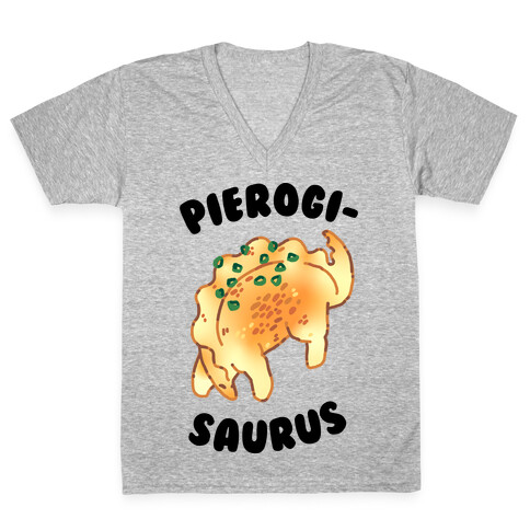 Pierogisaurus V-Neck Tee Shirt