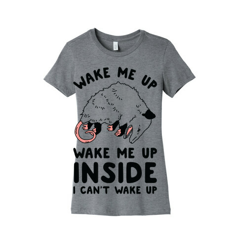 Wake Me Up Wake Me Up Inside I Can't Wake Up Opossum Womens T-Shirt