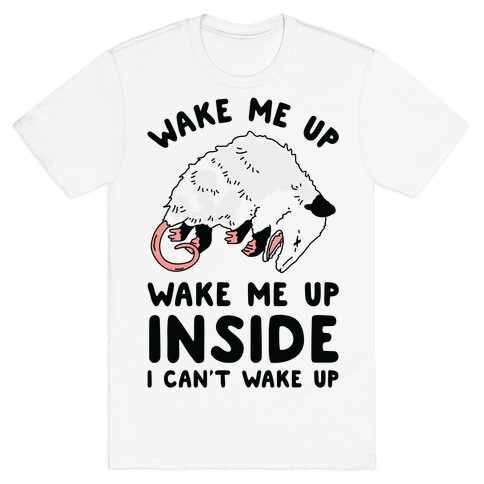 Wake Me Up Wake Me Up Inside I Can't Wake Up Opossum T-Shirt