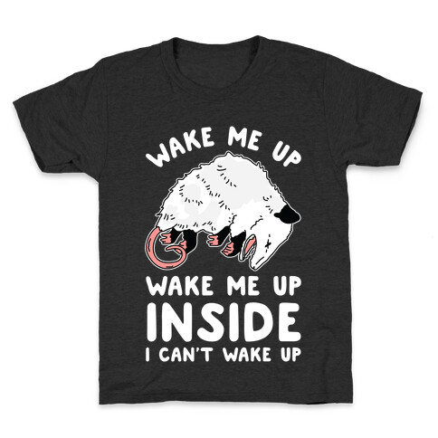 Wake Me Up Wake Me Up Inside I Can't Wake Up Opossum Kids T-Shirt