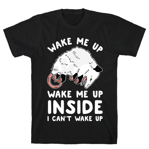 Wake Me Up Wake Me Up Inside I Can't Wake Up Opossum T-Shirt