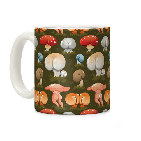 Butt Mushroom Pattern Coffee Mug