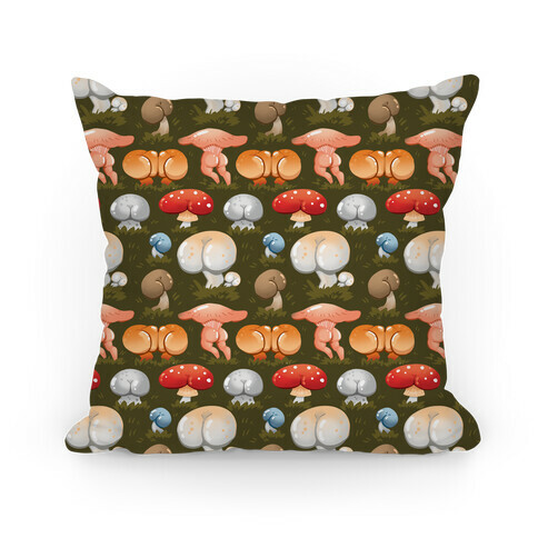Butt Mushroom Pattern Pillow