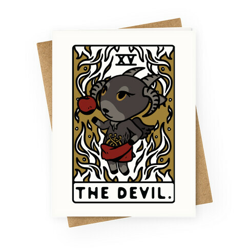 The Devil Tarot Card Animal Crossing Parody Greeting Card